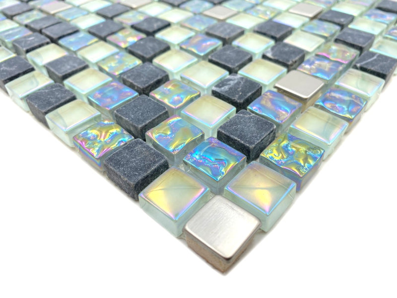 Grün Blau Schimmer Mosaik Wand Fliese