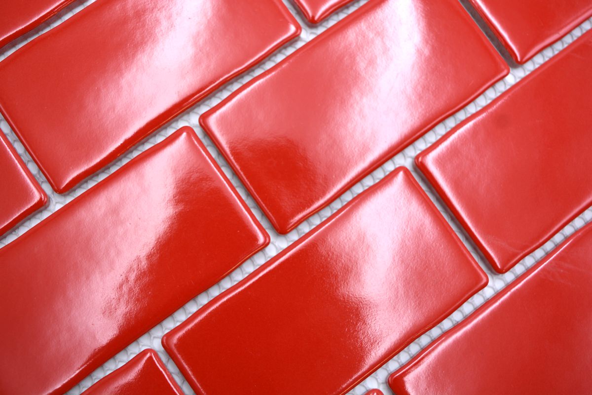 London Metro Ziegel Plättli Rot Glänzend
