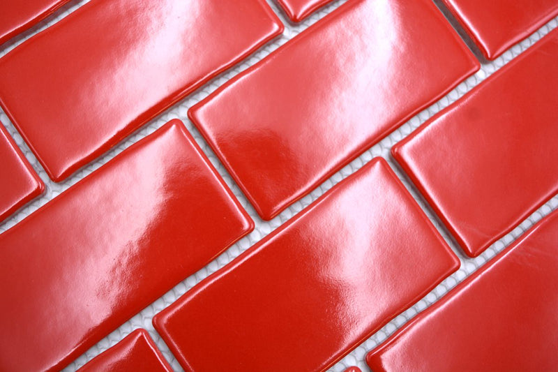 London Metro Ziegel Plättli Rot Glänzend