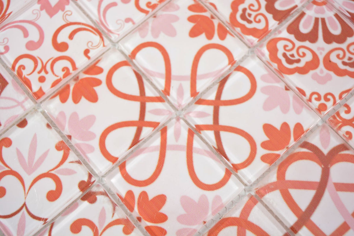 Luzerner Rouge Glas Mosaikfliese 300x300 mm Plättli