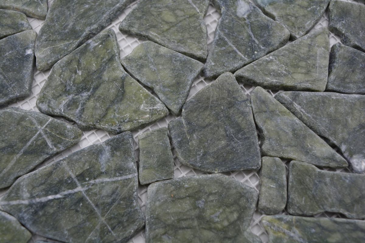 Marmor Alpen Grün Bruchstein Mosaikfliese Massiv