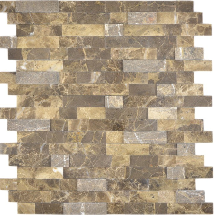 Marmor Mosaikfliese Cappuccino Braun Naturstein Optik