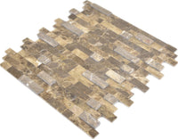 Marmor Mosaikfliese Cappuccino Braun Naturstein Optik Muster