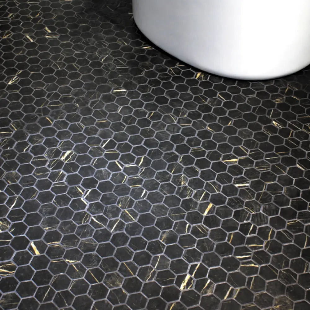 Marmor Muster Hexagon Schwarz Mosaikfliese Boden Fliese Online Kaufen