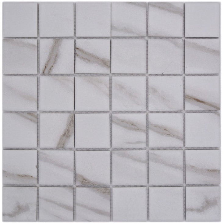 Marmoroptik Mosaikfliese Keramik Weiss