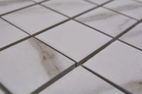 Marmoroptik Mosaikfliese Keramik Weiss Beige