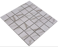 Marmoroptik Mosaikfliese Keramik Weiss Quadrat