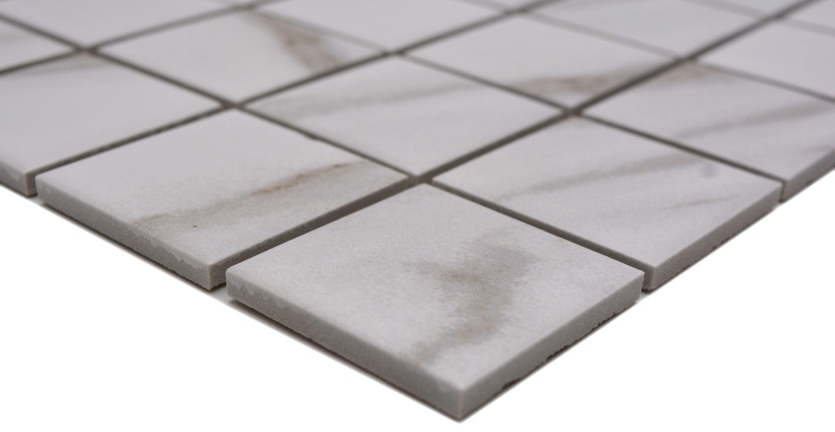 Marmoroptik Mosaikfliese Keramik Weiss Schweiz