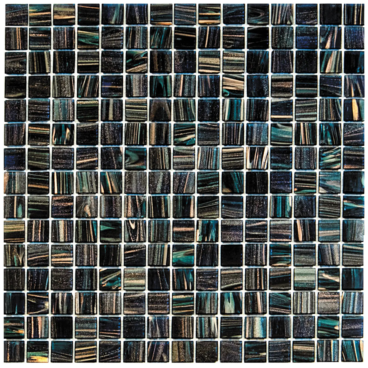 Matrix Blau Gold Ader Quadrat Glas Mosaik Fliese
