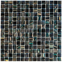 Matrix Blau Gold Ader Quadrat Glas Mosaik Fliese