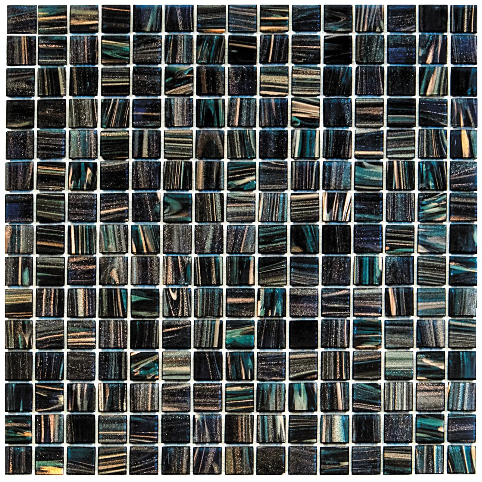 Matrix Blau Gold Ader Quadrat Glas Mosaik Fliese