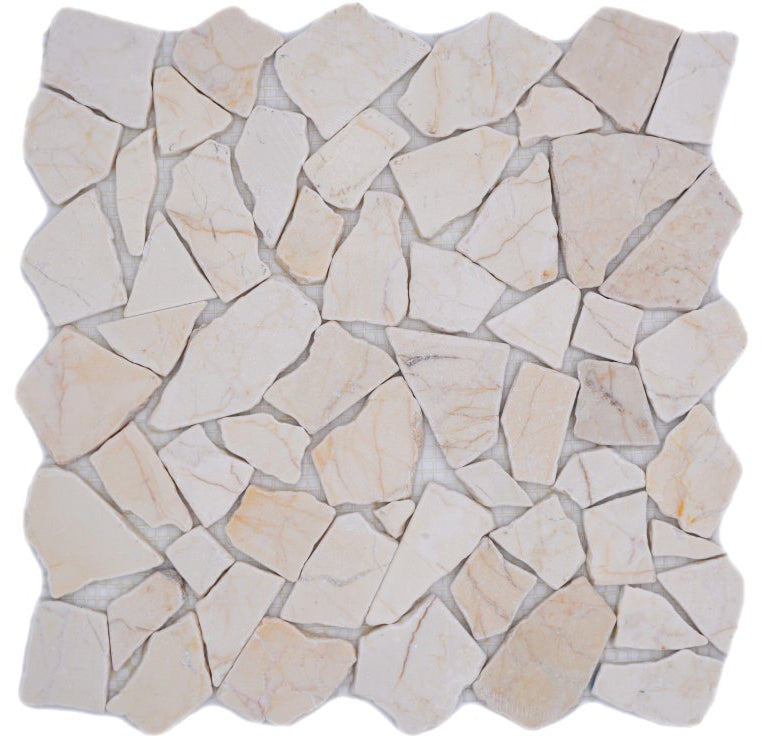 Mediterran Beige Bruch Kieselstein Marmor Mosaikfliese