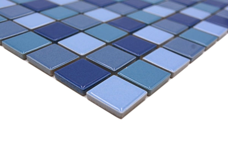 Blau Mix Glanz Mosaik Fliese