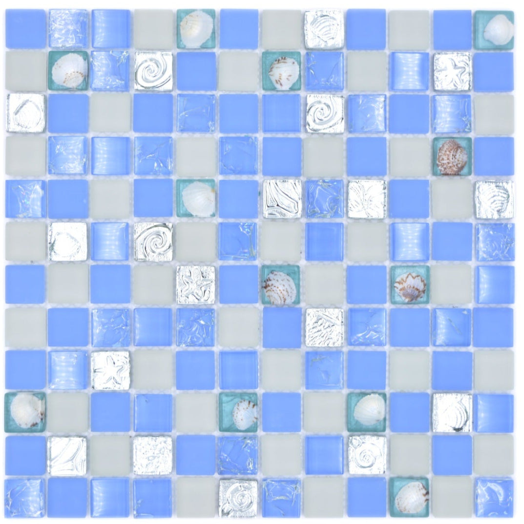 Meeresfrucht Blau Glas Mosaikfliese