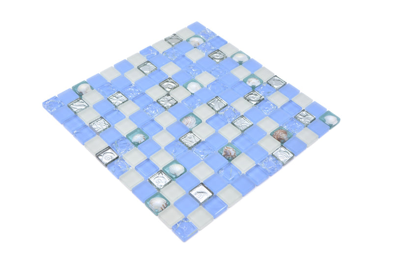 Blau Glas Mosaik Fliese