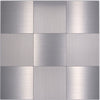 Metall Mosaikfliese Silber Quadratisch Selbstklebend