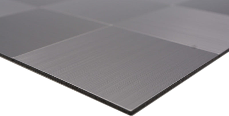 Metall Mosaikfliese Silber Quadratisch Selbstklebend Glänzend