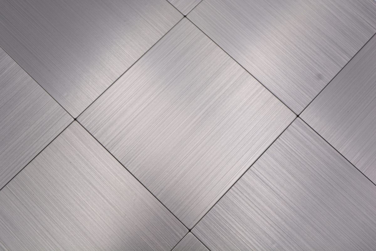 Metall Mosaikfliese Silber Quadratisch Selbstklebend Plättli