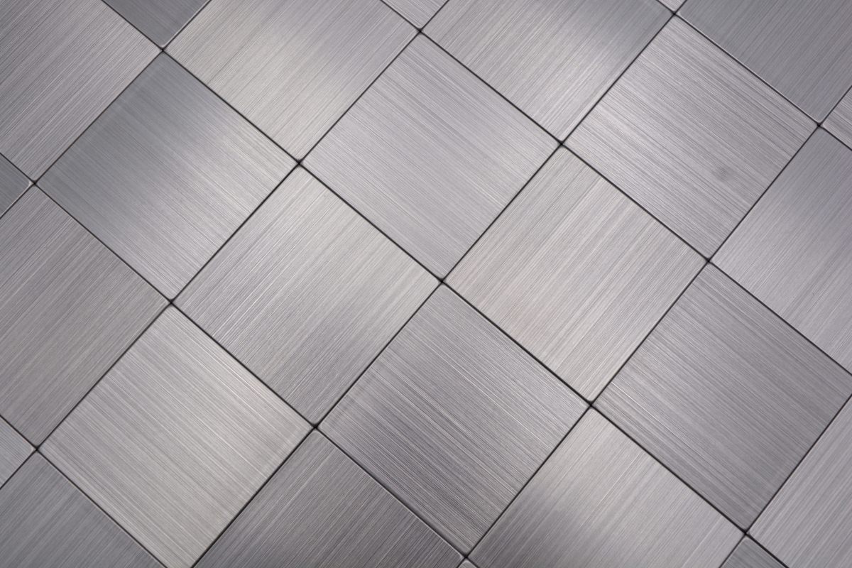 Metall Mosaikfliese Silber Selbstklebend Basel Plättli