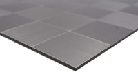 Metall Mosaikfliese Silber Selbstklebend Basel Quadratisch