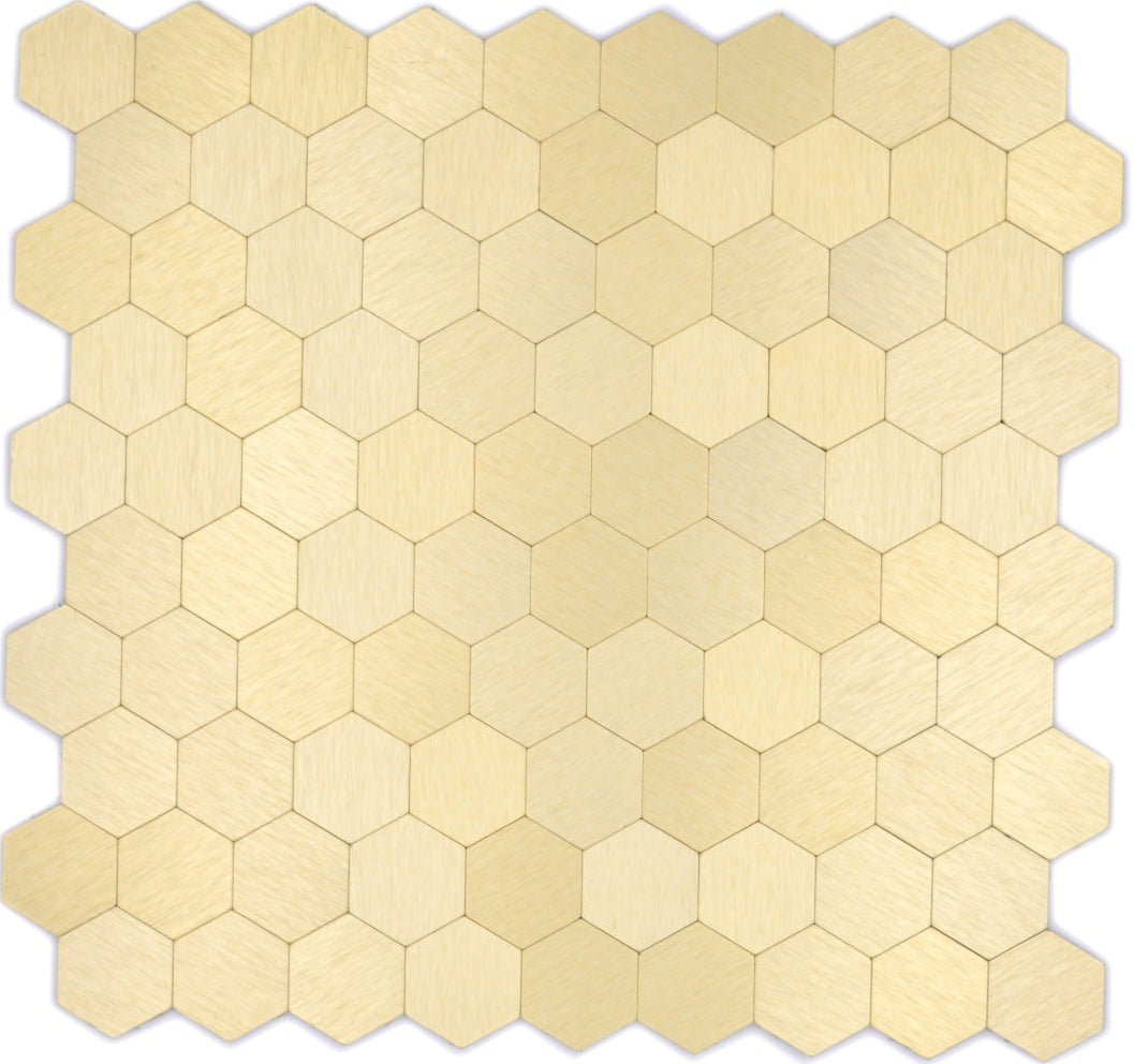 Metall Sechseckige Gold Mosaikfliese selbstklebend
