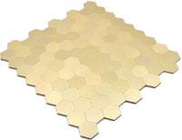 Metall Sechseckige Gold Mosaikfliese selbstklebend Hexagon