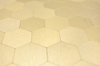Metall Sechseckige Gold Mosaikfliese selbstklebend Hexagon Plättli
