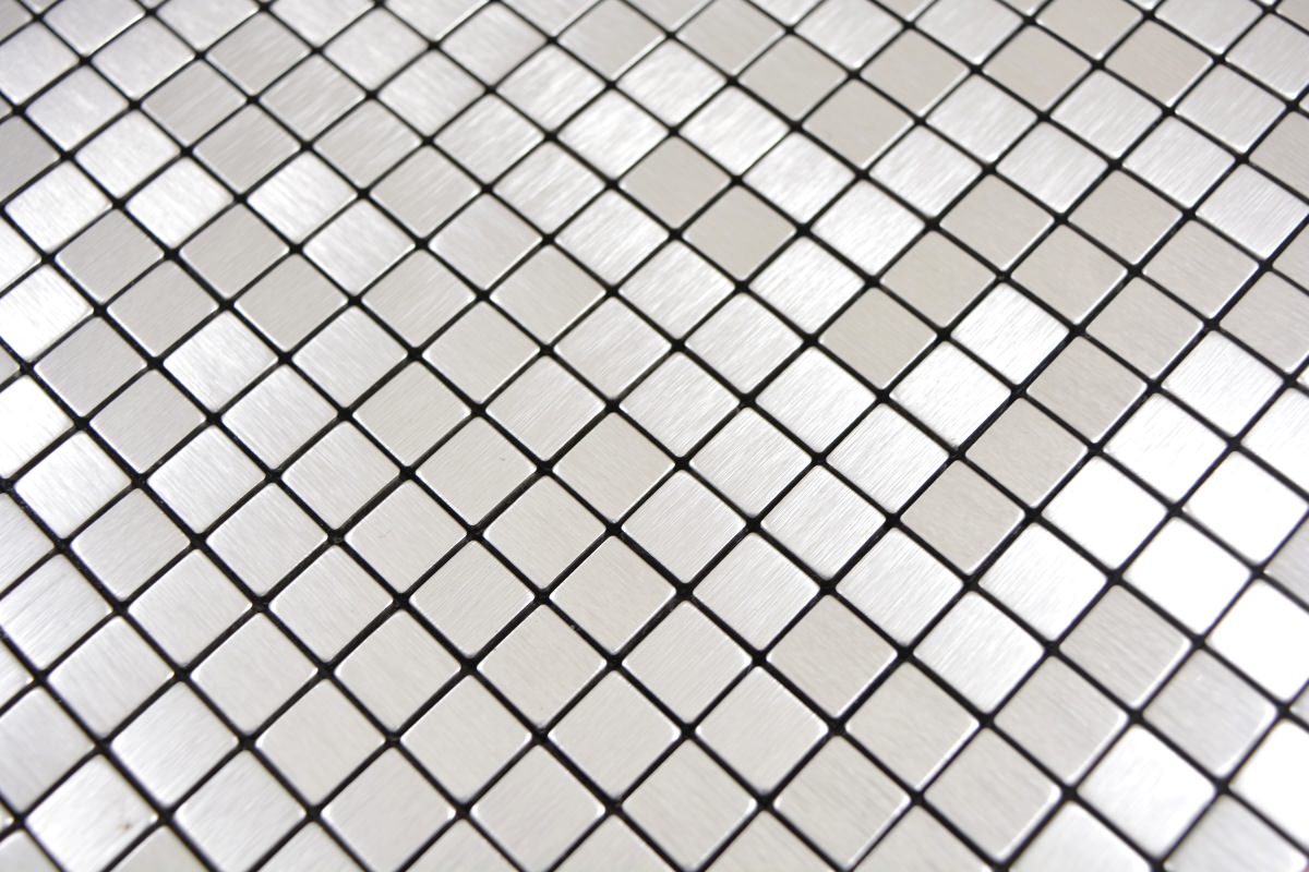 Metalloptik Wandmosaik Silber Fliese