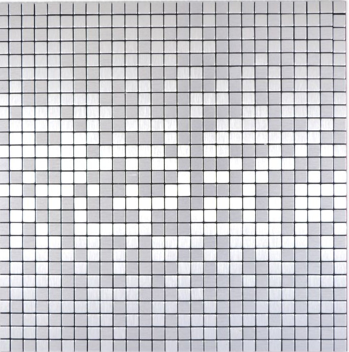 Metalloptik Wandmosaik Silber Plättli