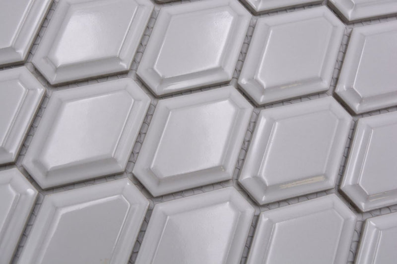 Metro Diamant Weiss Mosaikfliesen