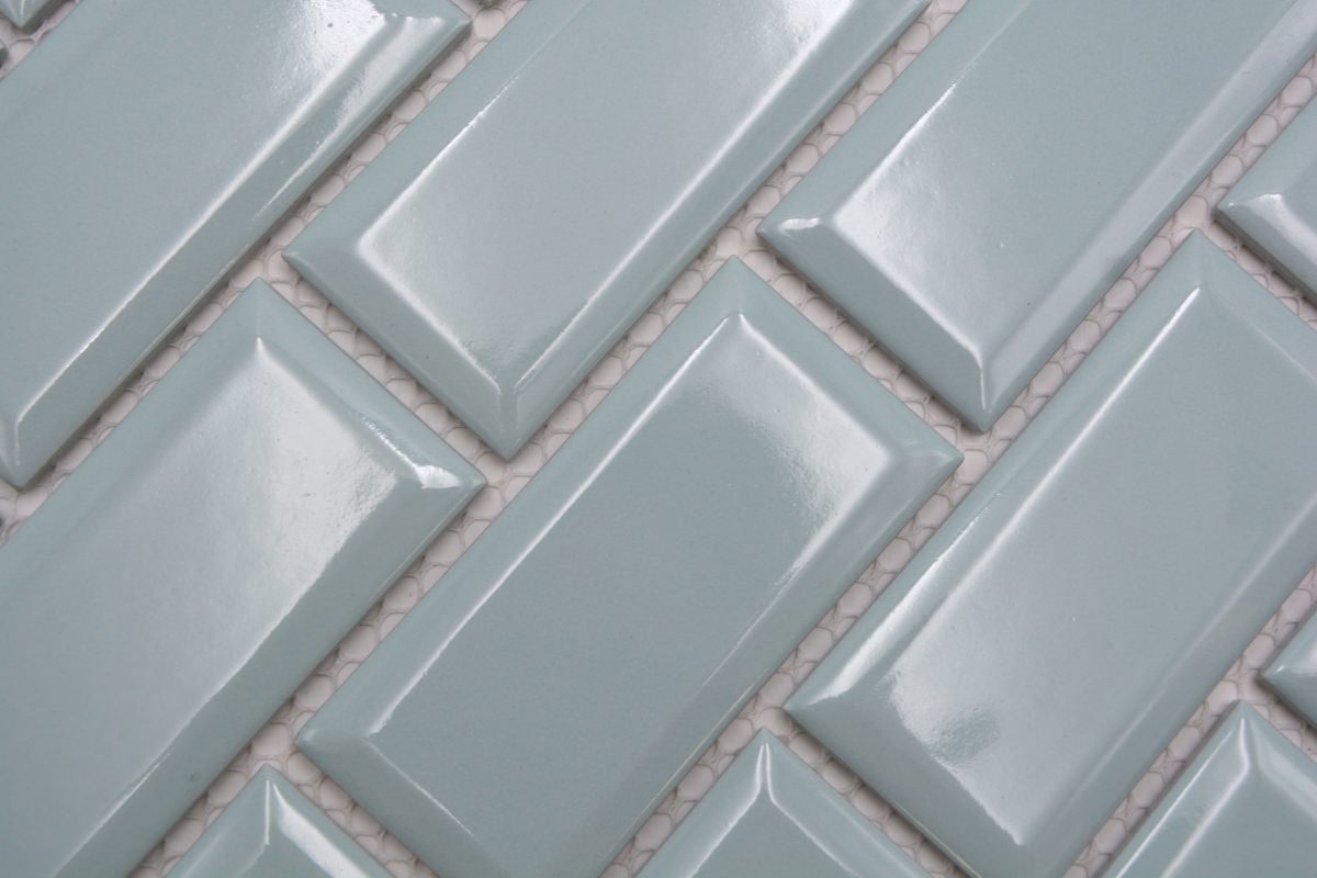 Metro Mosaikfliese Lugano Mint Grün Keramik Glänzend