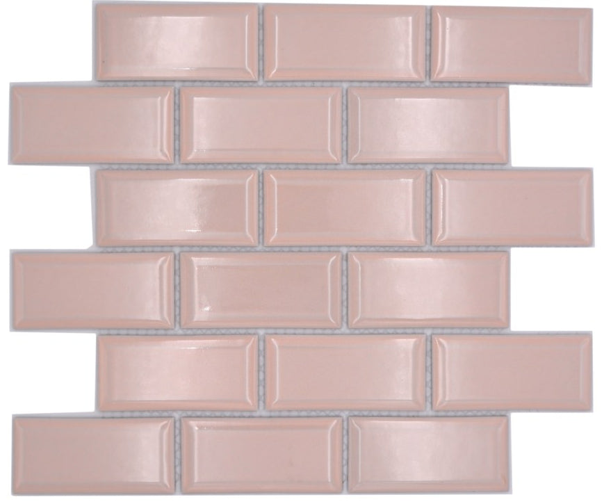 Metro Pink Glänzend Mosaikfliese