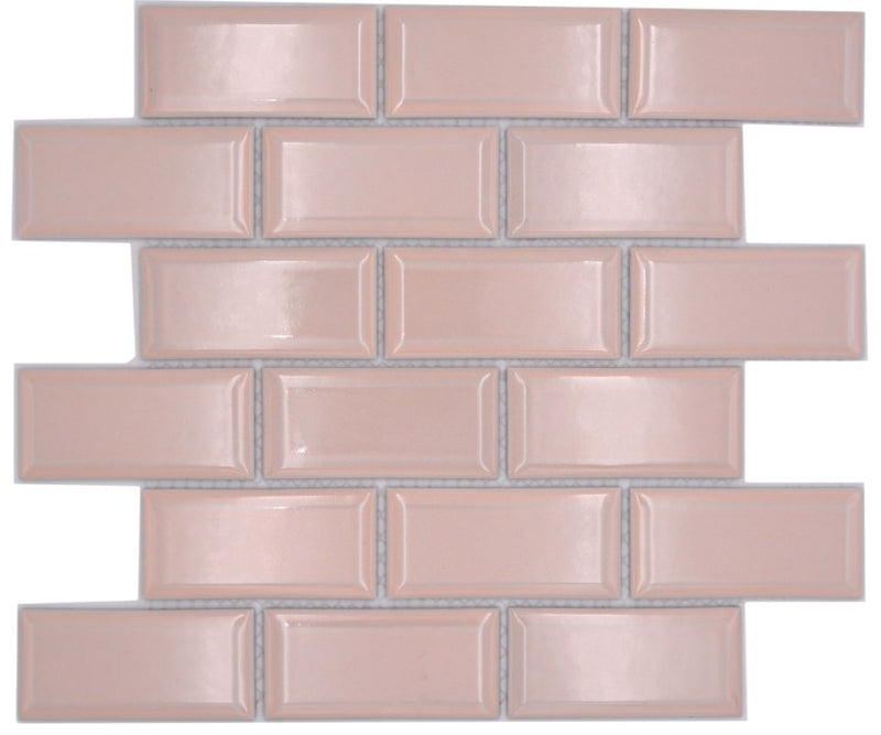 Metro Pink Glänzend Mosaikfliese