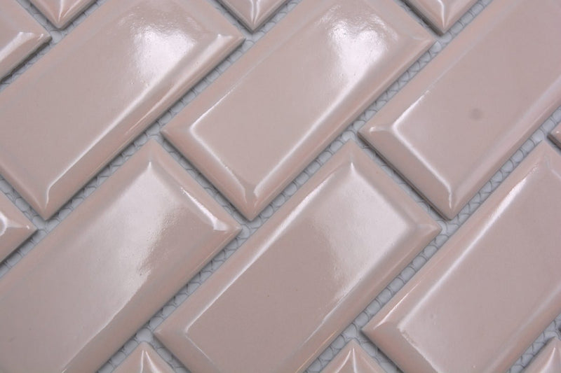 Metro Pink Glänzend Mosaikfliese Alt Rosa