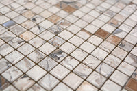 Michelangelo Beige Keramik Mosaikfliese Marmor Optik