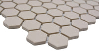 Mini Creme Weiss Hexagon Keramik Mosaikfliese Unglasiert