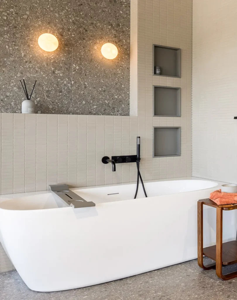 Mini Metro Beige Weiss Rechteck Matt R11 Mosaik Fliese Badezimmer