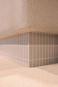 Mini Metro Beige Weiss Rechteck Matt R11 Mosaik Fliese Luxus Design