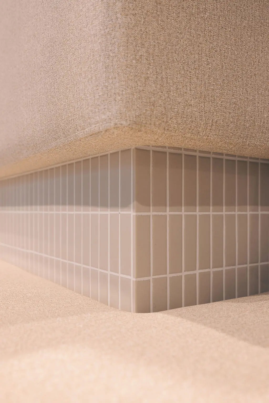 Mini Metro Beige Weiss Rechteck Matt R11 Mosaik Fliese Luxus Design