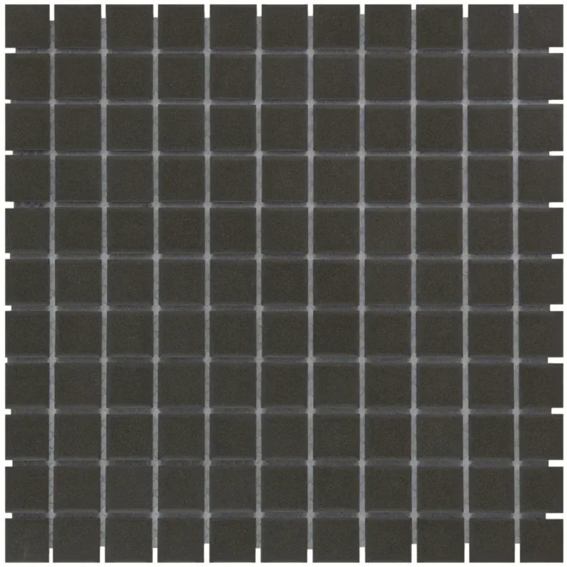 Mini Schwarz Matt R11 Isabelle Quadrat Mosaik Fliese - 23 x 23 mm