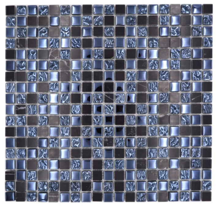 Mondschein Schwarz Blau Mosaikfliese
