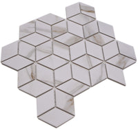 Montreux Sternen-Mosaik Keramik Weiss Marmoroptik