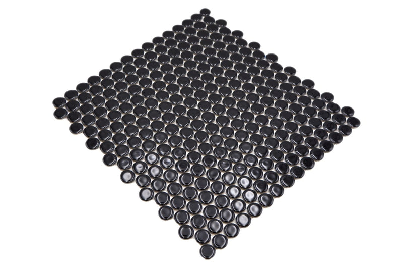 Mosaïque noire bombée brillante Suisse 