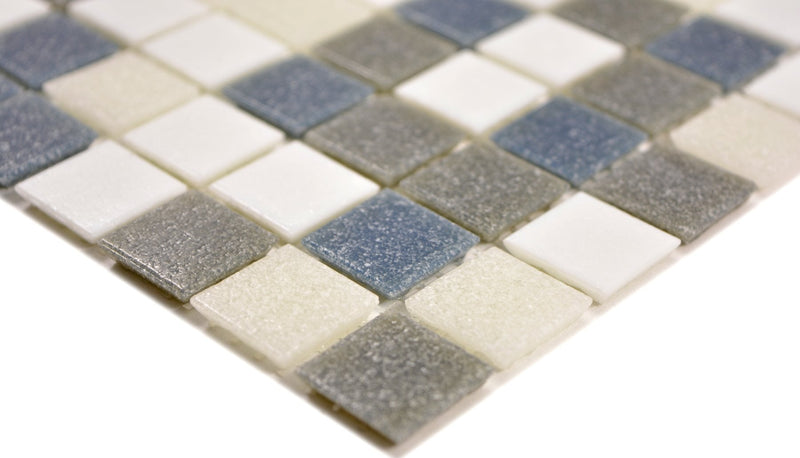 Mosaikfliese Glas Ocean Pixel Blau-Grau Mix Plättli