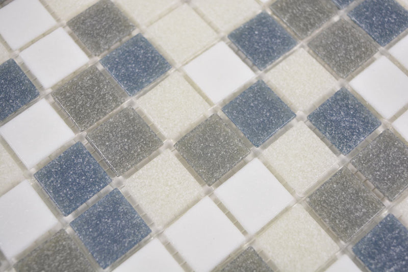 Mosaikfliese Glas Ocean Pixel Blau-Grau Plättli