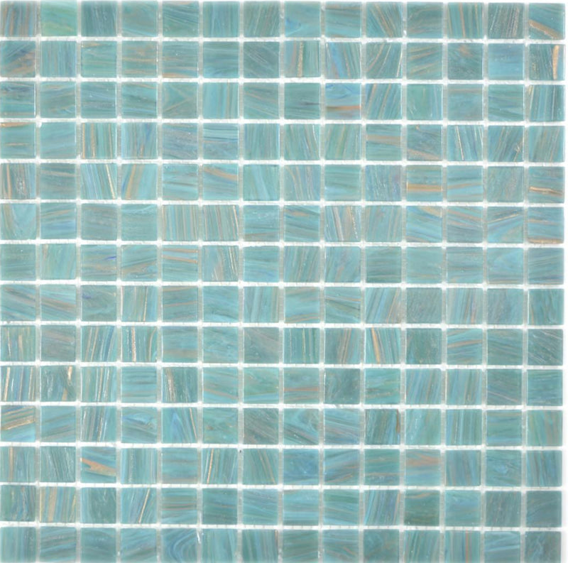 Mosaikfliese Lagoon Jade Blau Glas 20x20 mm