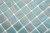 Mosaikfliese Lagoon Jade Blau Glas 20x20 mm Plättli