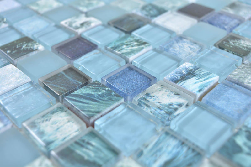 Mosaikfliese Ozeanwelle Blau Brisbane Mix