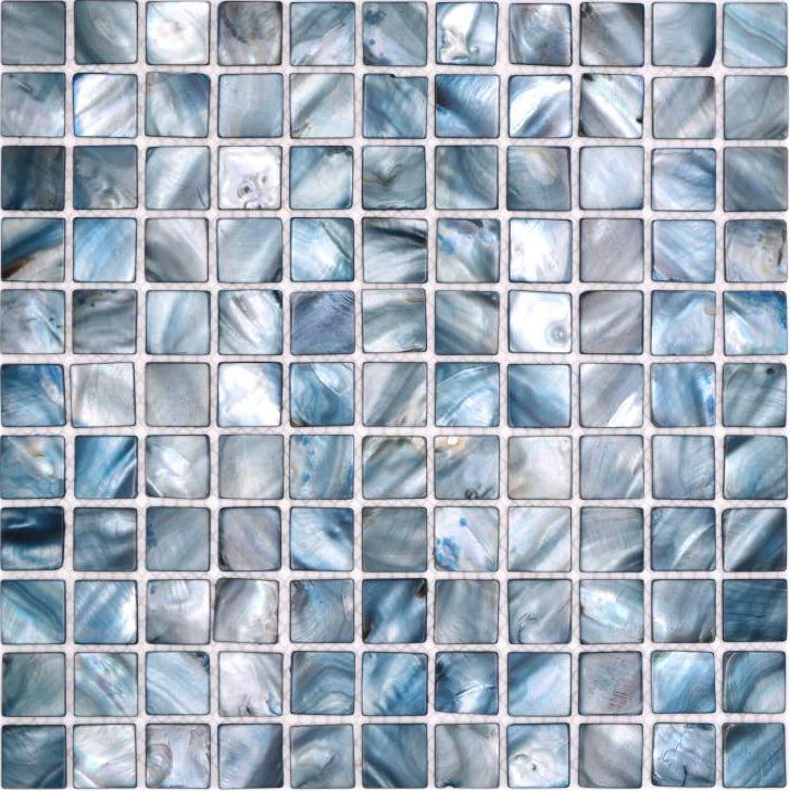 Mosaikfliese Perlmutt Ozean Blau Grau