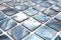 Mosaikfliese Perlmutt Ozean Blau Grau Muschel Plättli